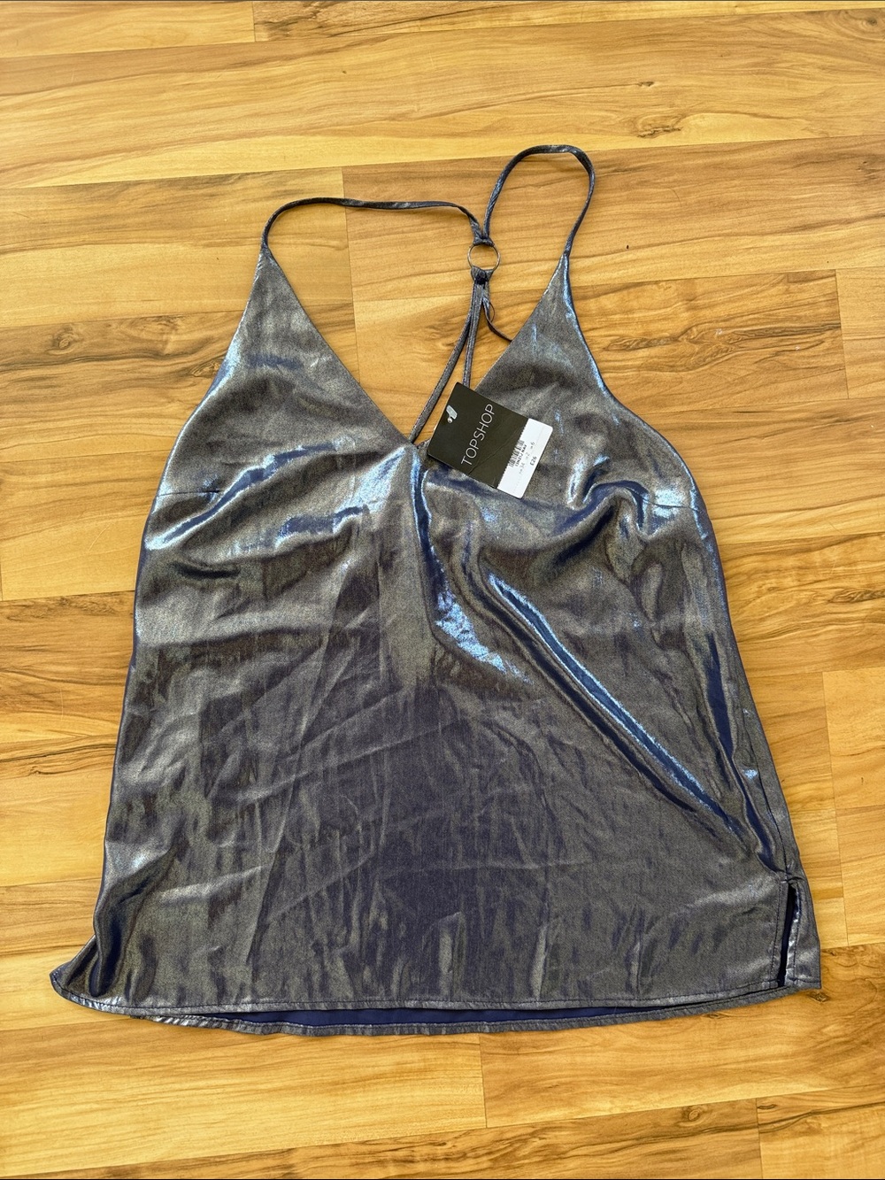 Topshop Iridescent Purple Metallic Slip Cami